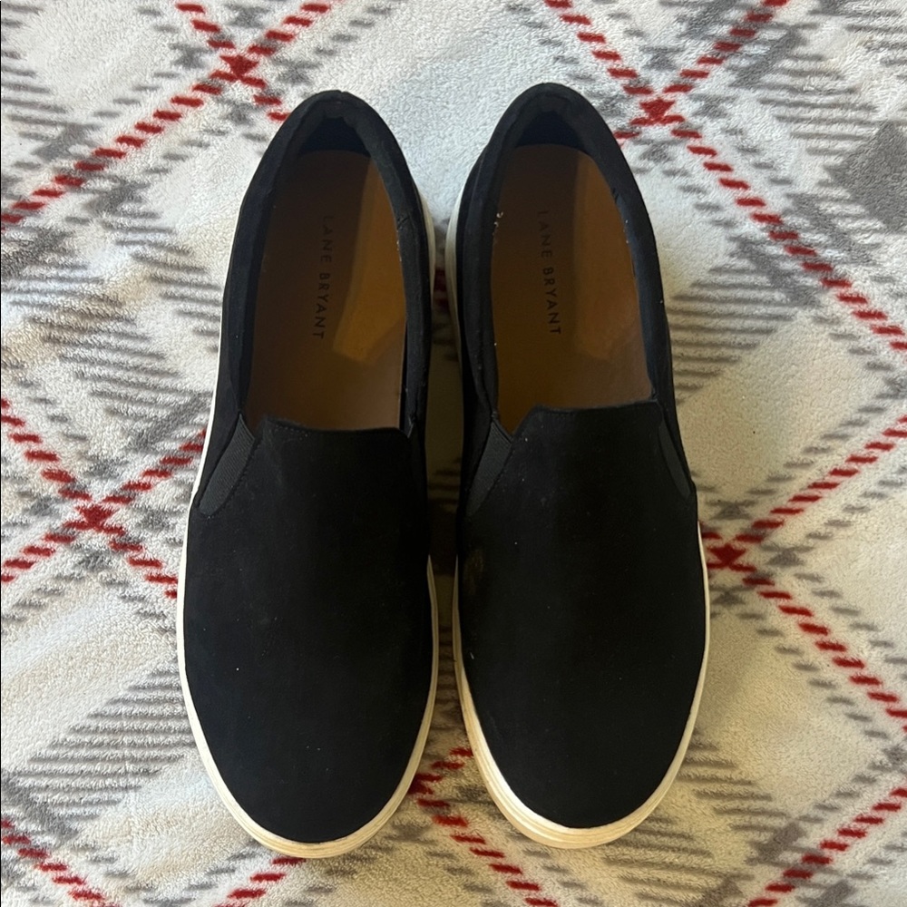 Lane Bryant Women’s Black Slip-On Loafers (worn once)